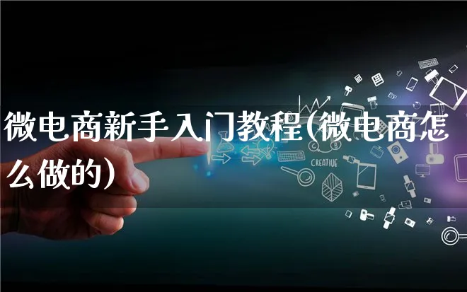微电商新手入门教程(微电商怎么做的)_https://www.qujiang-marathon.com_市场推广_第1张