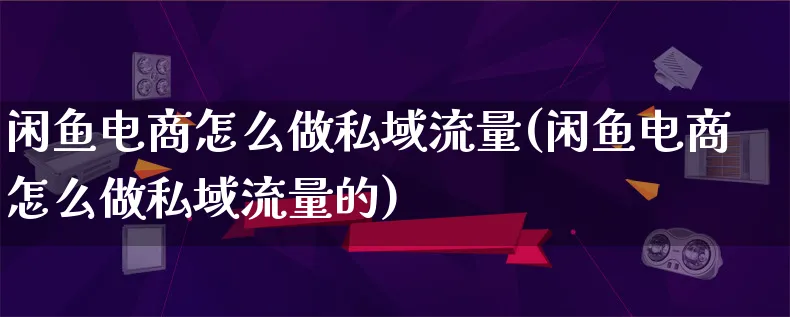 闲鱼电商怎么做私域流量(闲鱼电商怎么做私域流量的)_https://www.qujiang-marathon.com_营销策划_第1张