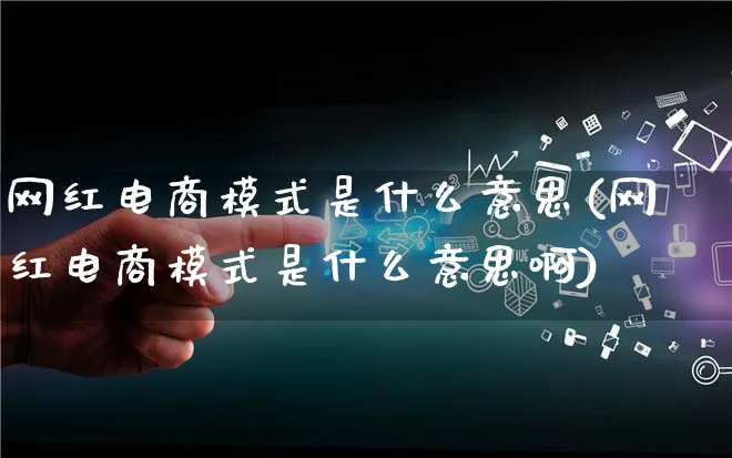 网红电商模式是什么意思(网红电商模式是什么意思啊)_https://www.qujiang-marathon.com_运营技巧_第1张