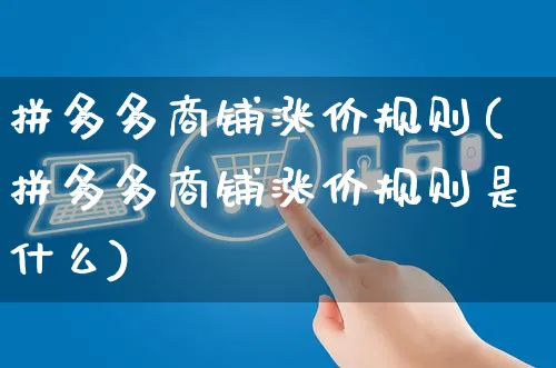 拼多多商铺涨价规则(拼多多商铺涨价规则是什么)_https://www.czttao.com_拼多多电商_第1张