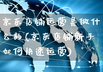 京东店铺运营是做什么的(京东店铺新手如何快速运营)_https://www.czttao.com_开店技巧_第1张
