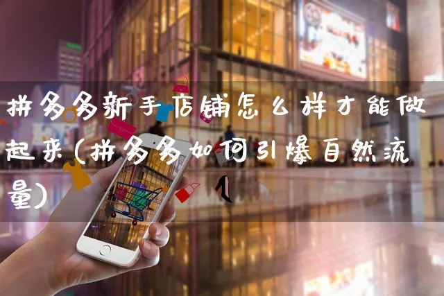 拼多多新手店铺怎么样才能做起来(拼多多如何引爆自然流量)_https://www.czttao.com_淘宝电商_第1张