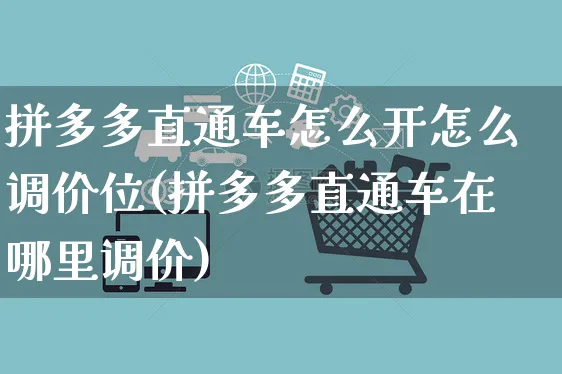 拼多多直通车怎么开怎么调价位(拼多多直通车在哪里调价)_https://www.czttao.com_京东电商_第1张