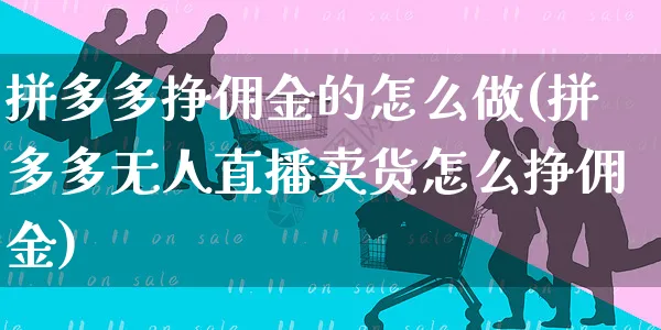 拼多多挣佣金的怎么做(拼多多无人直播卖货怎么挣佣金)_https://www.czttao.com_京东电商_第1张